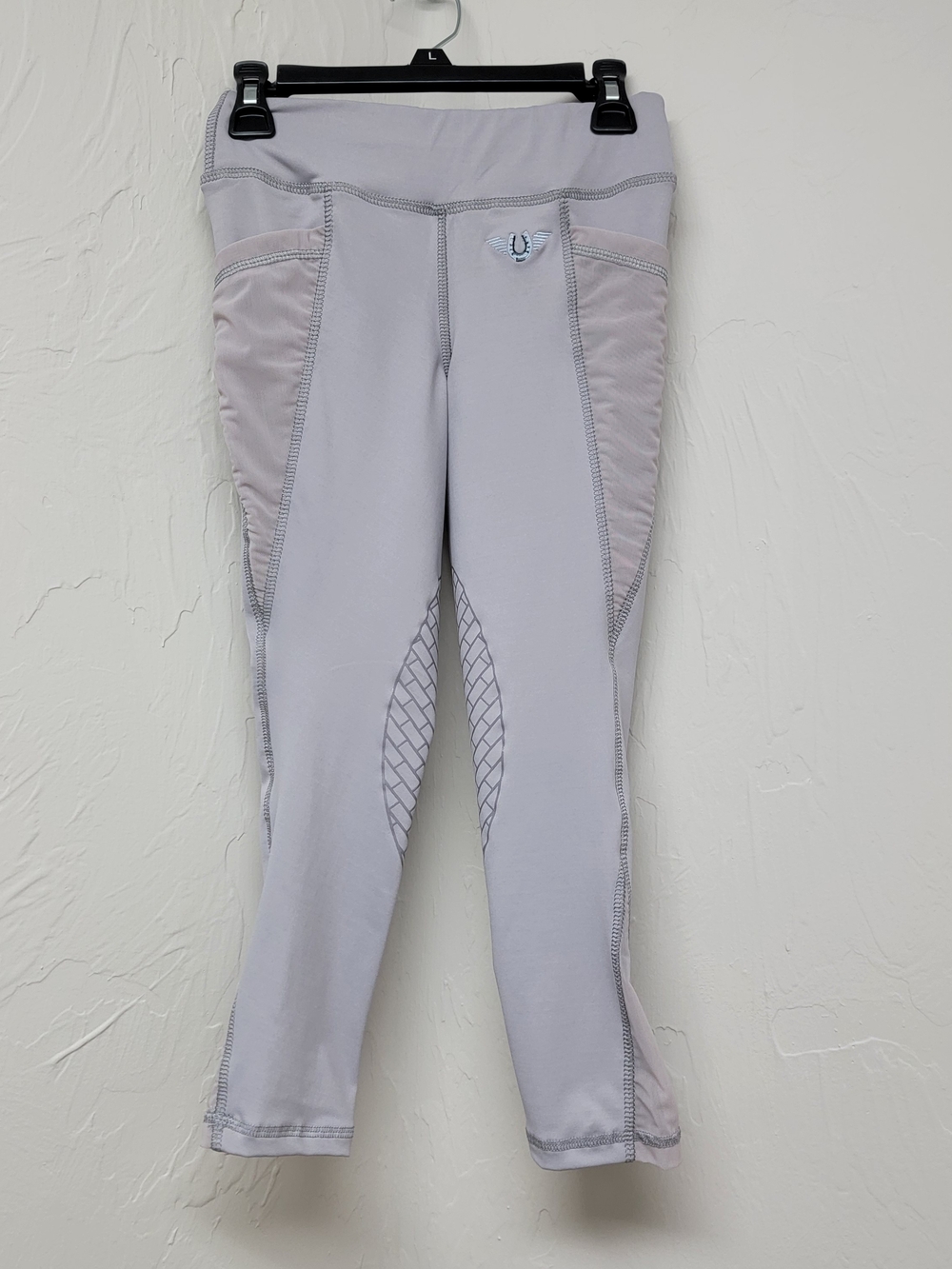 TuffRider Girls Youth Minerva EquiCool Horse Riding  Leggings Pockets Purple Sm